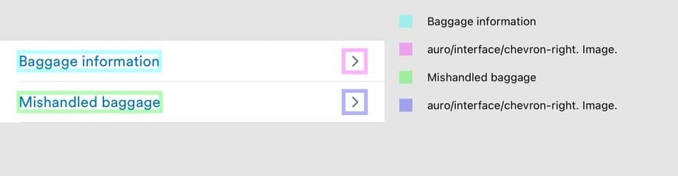 Alaska Snapshot that uses file path names in VoiceOver. VoiceOver reads this as "auro slash interface slash chevron right. Image